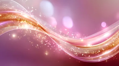 Abstract Golden And Pink Light Wave Background