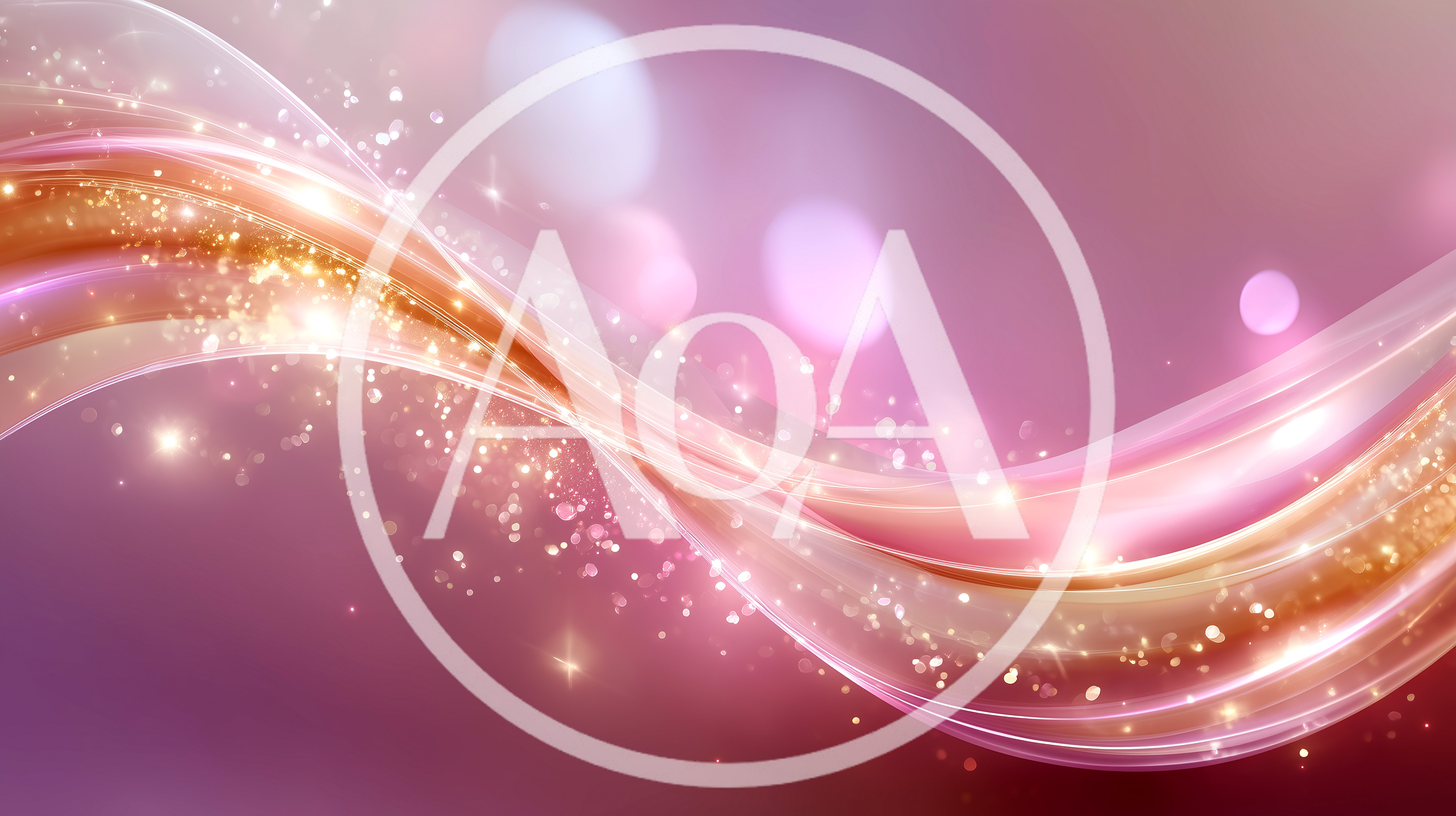 Abstract Golden And Pink Light Wave Background