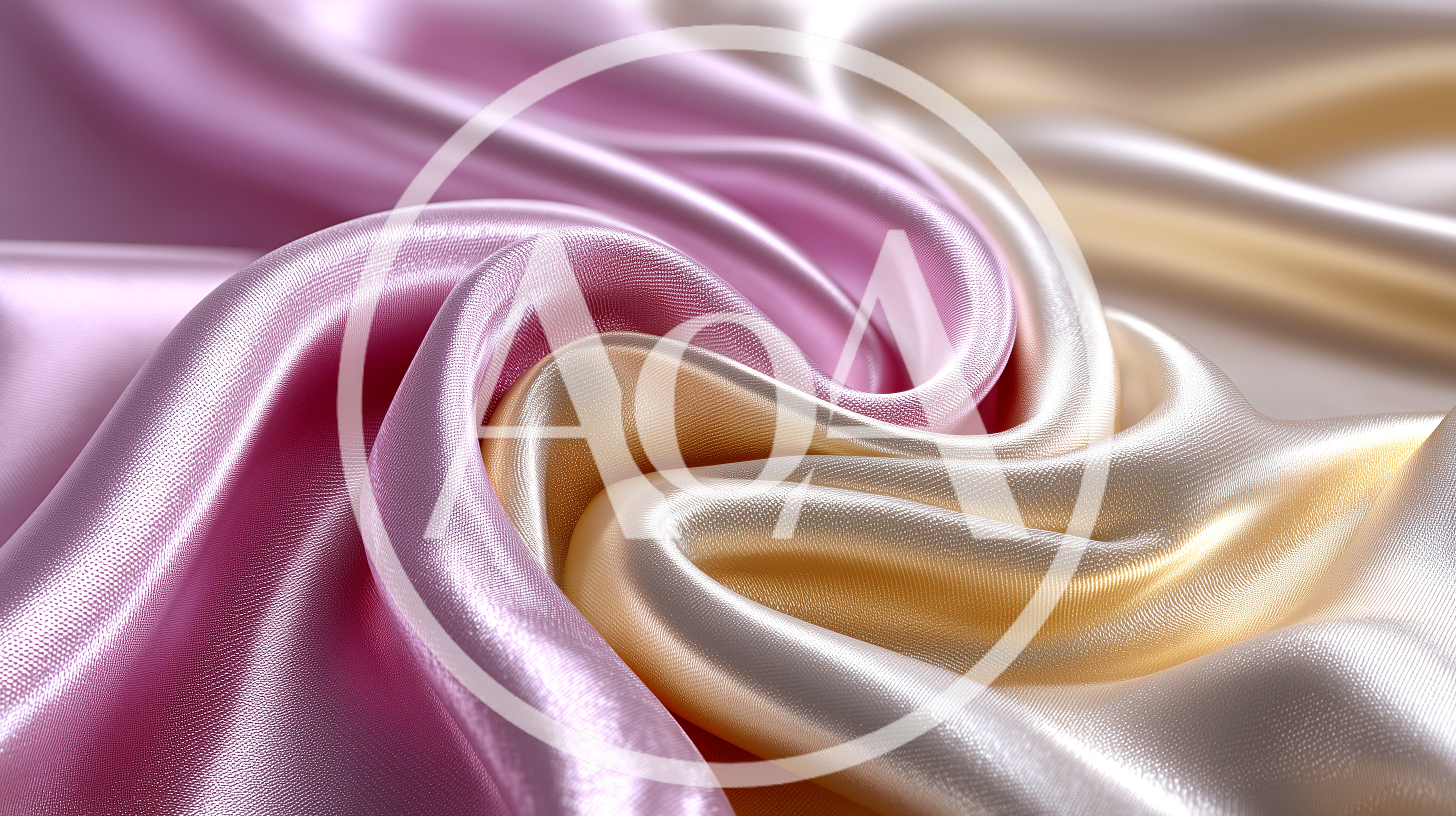 Abstract Background Of Pink And Cream Silk Fabric