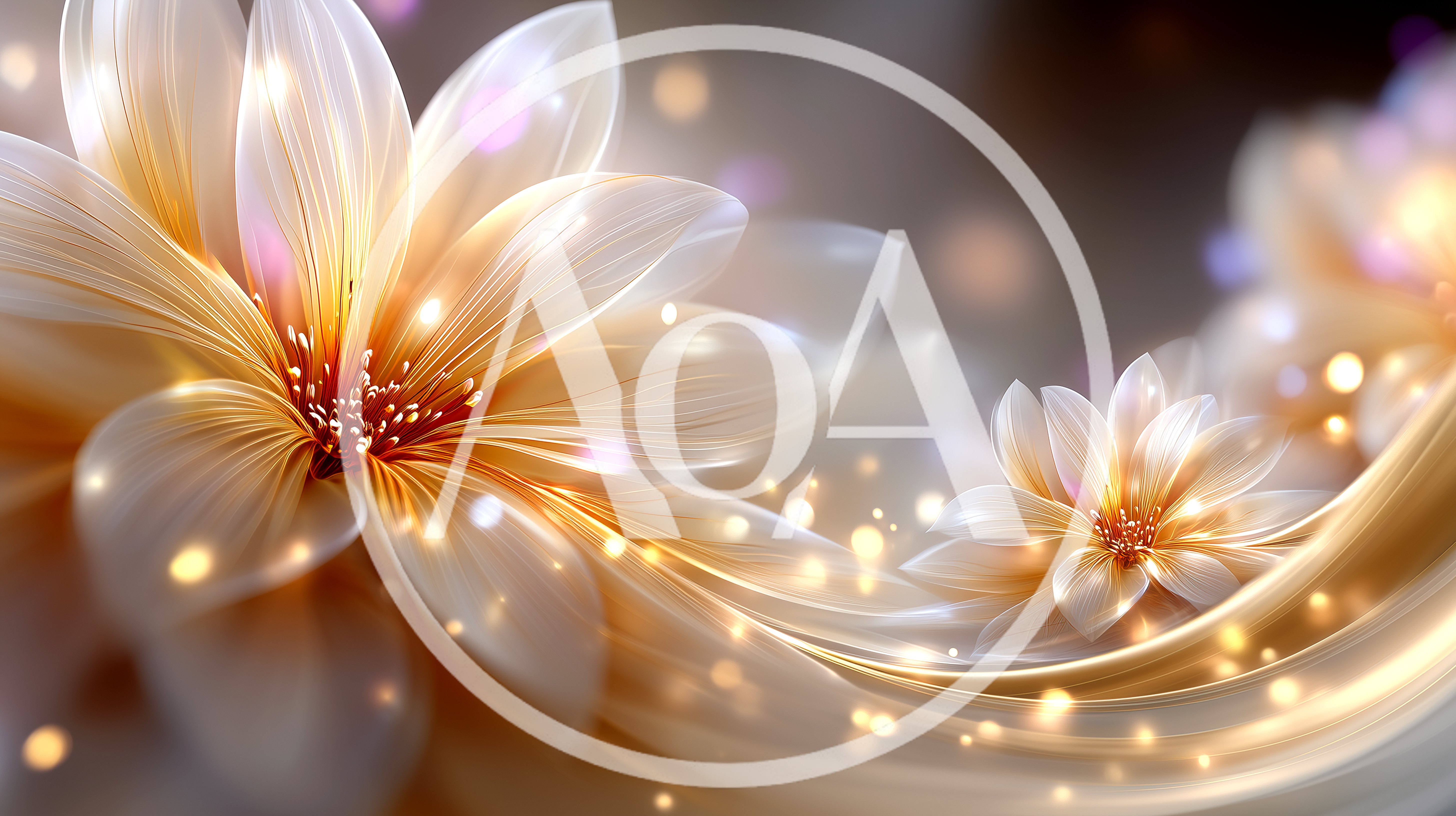 Glowing Abstract Floral Background With Soft Golden Light