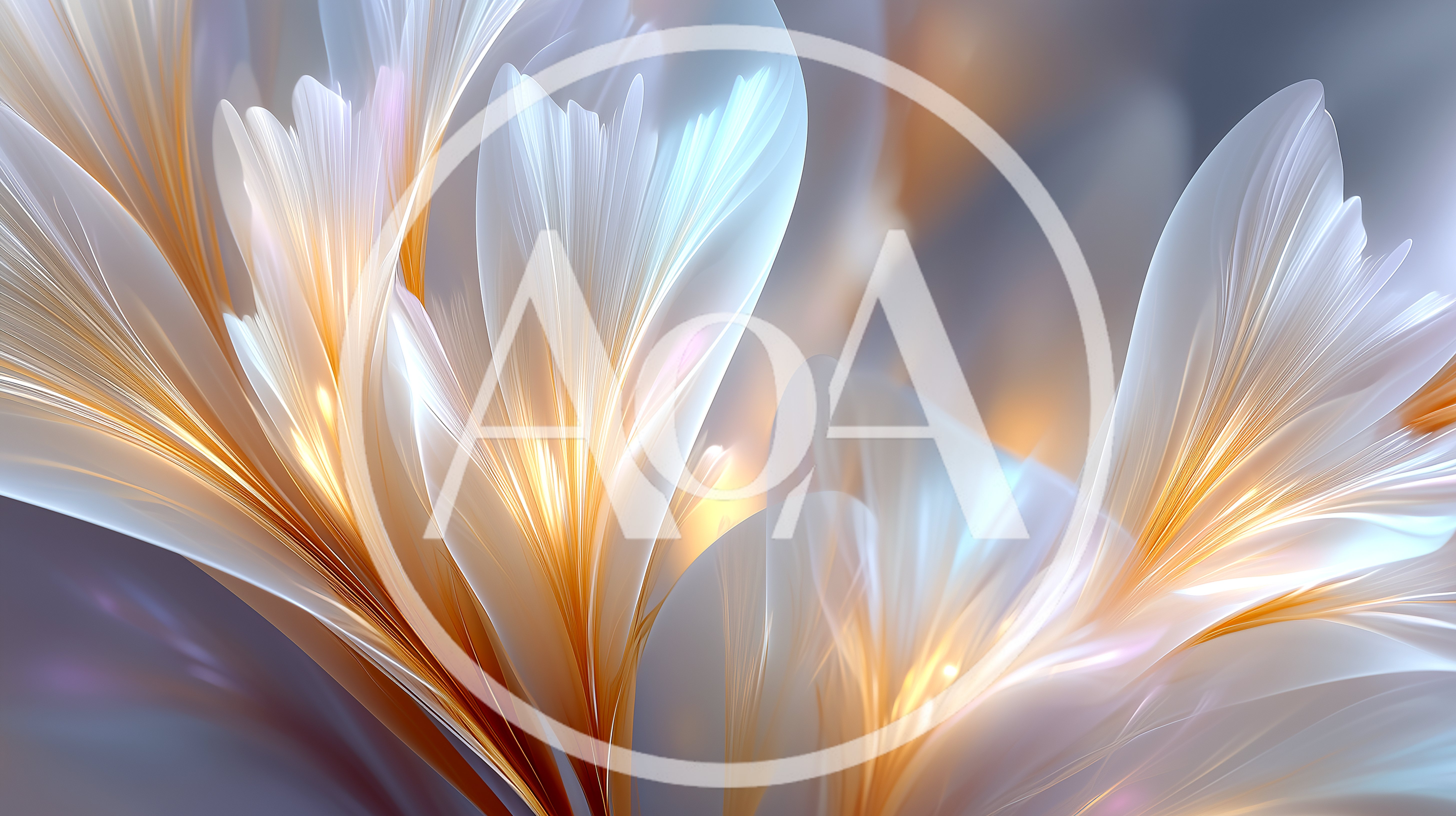 Abstract Glowing White And Gold Floral Petal Background