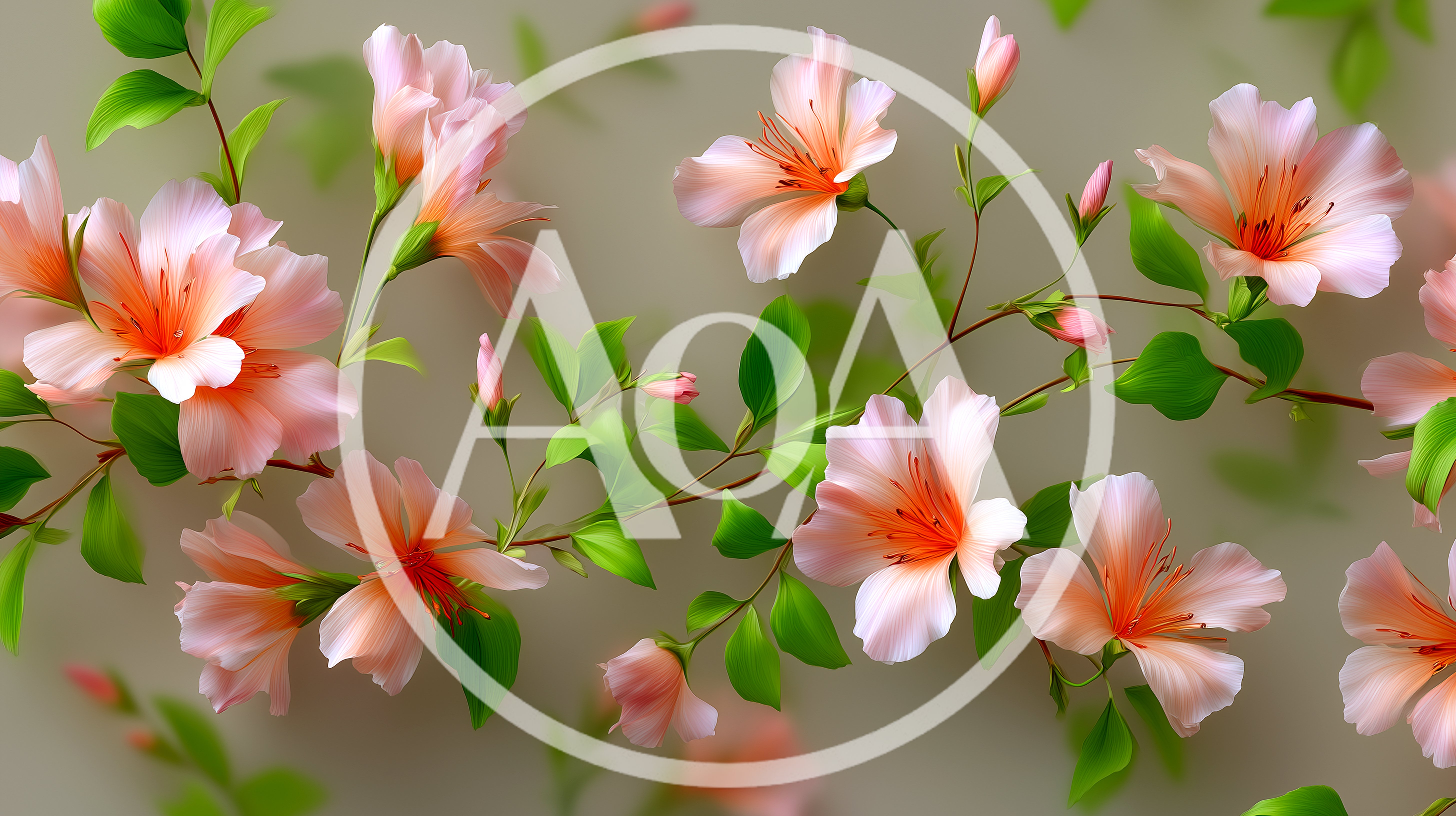 Delicate Pink Azalea Flowers On Branches