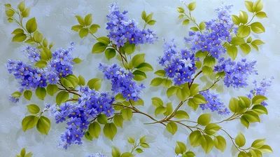 Purple Lilac Flower Clusters On Light Background