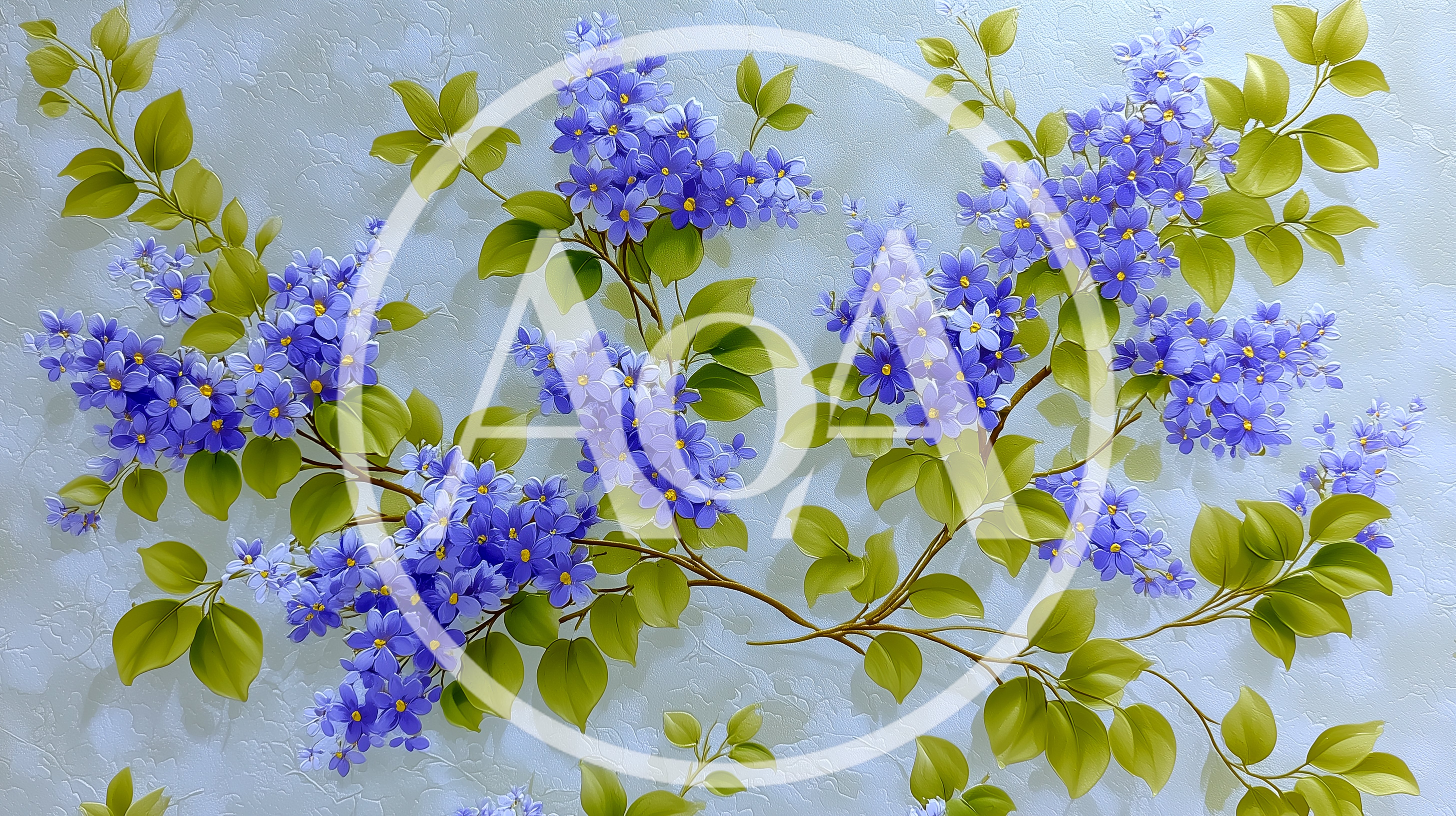 Purple Lilac Flower Clusters On Light Background