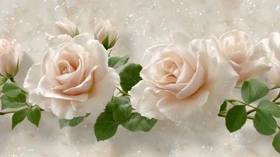 Soft Pale Pink Roses On A Sparkling Background