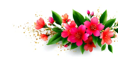 Vibrant Pink Hibiscus Flowers With Golden Glitter Accents