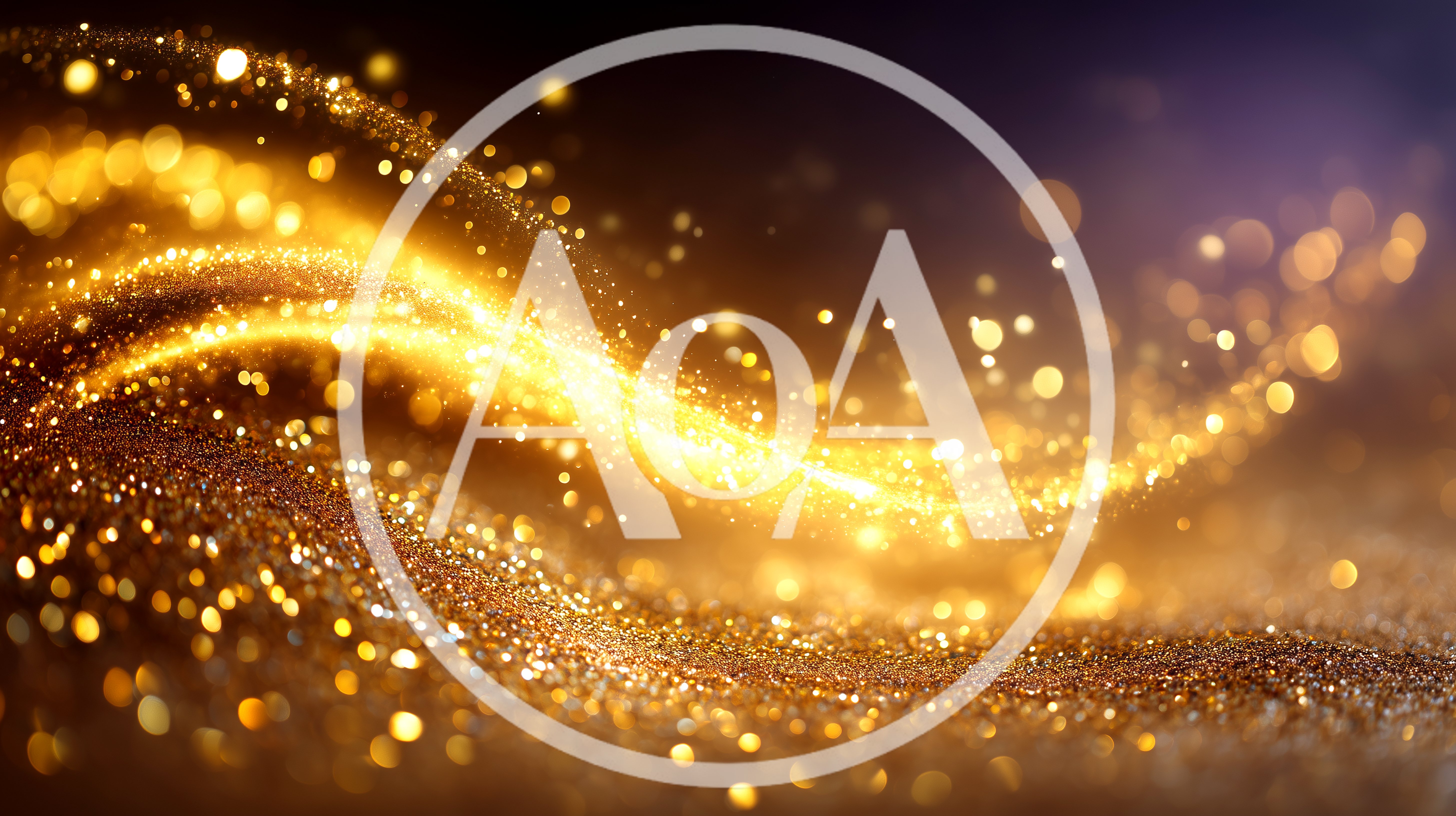 Abstract Golden Glitter Wave With Bokeh Light Particles