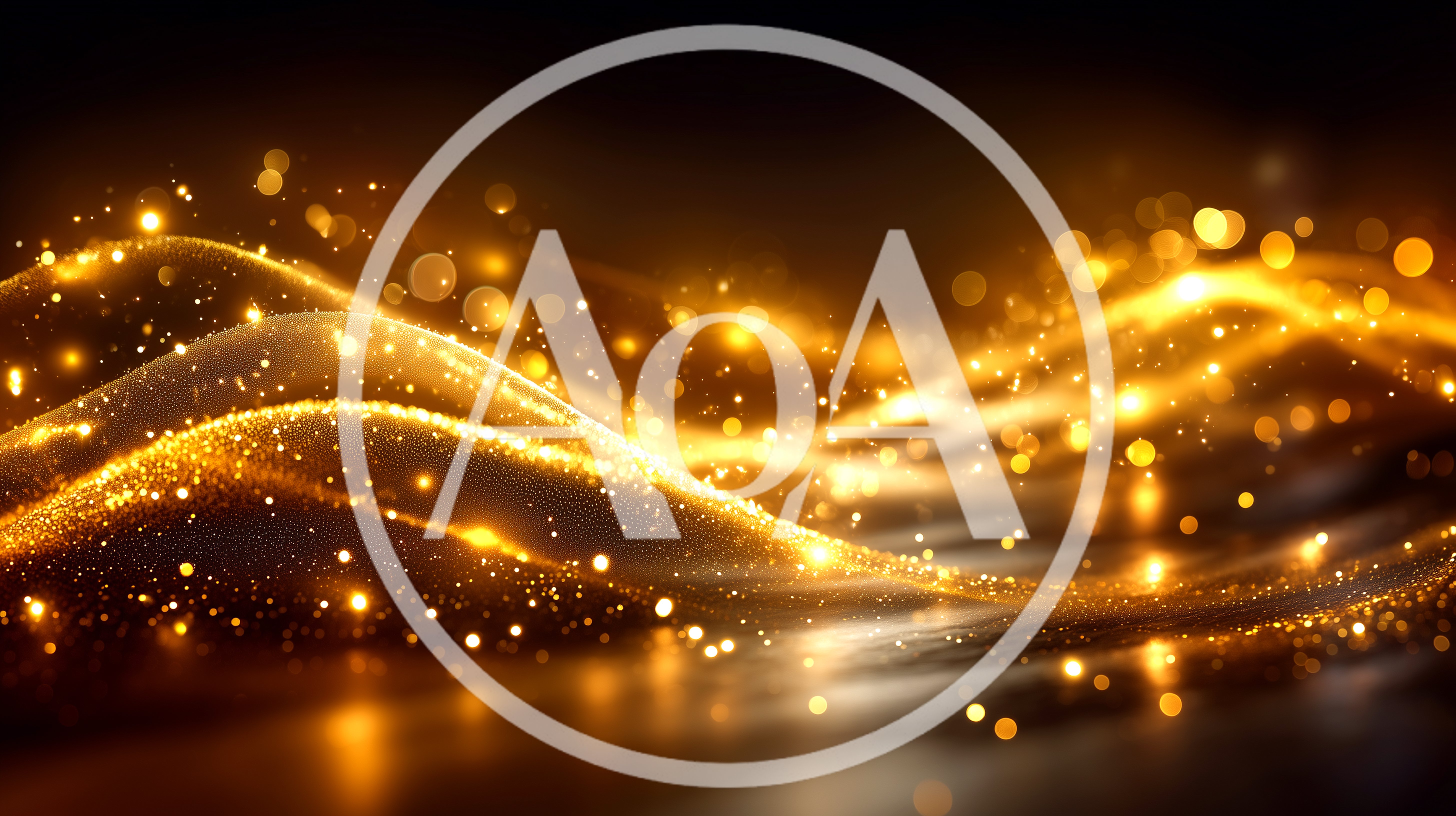 Abstract Golden Glittering Wave Motion Background