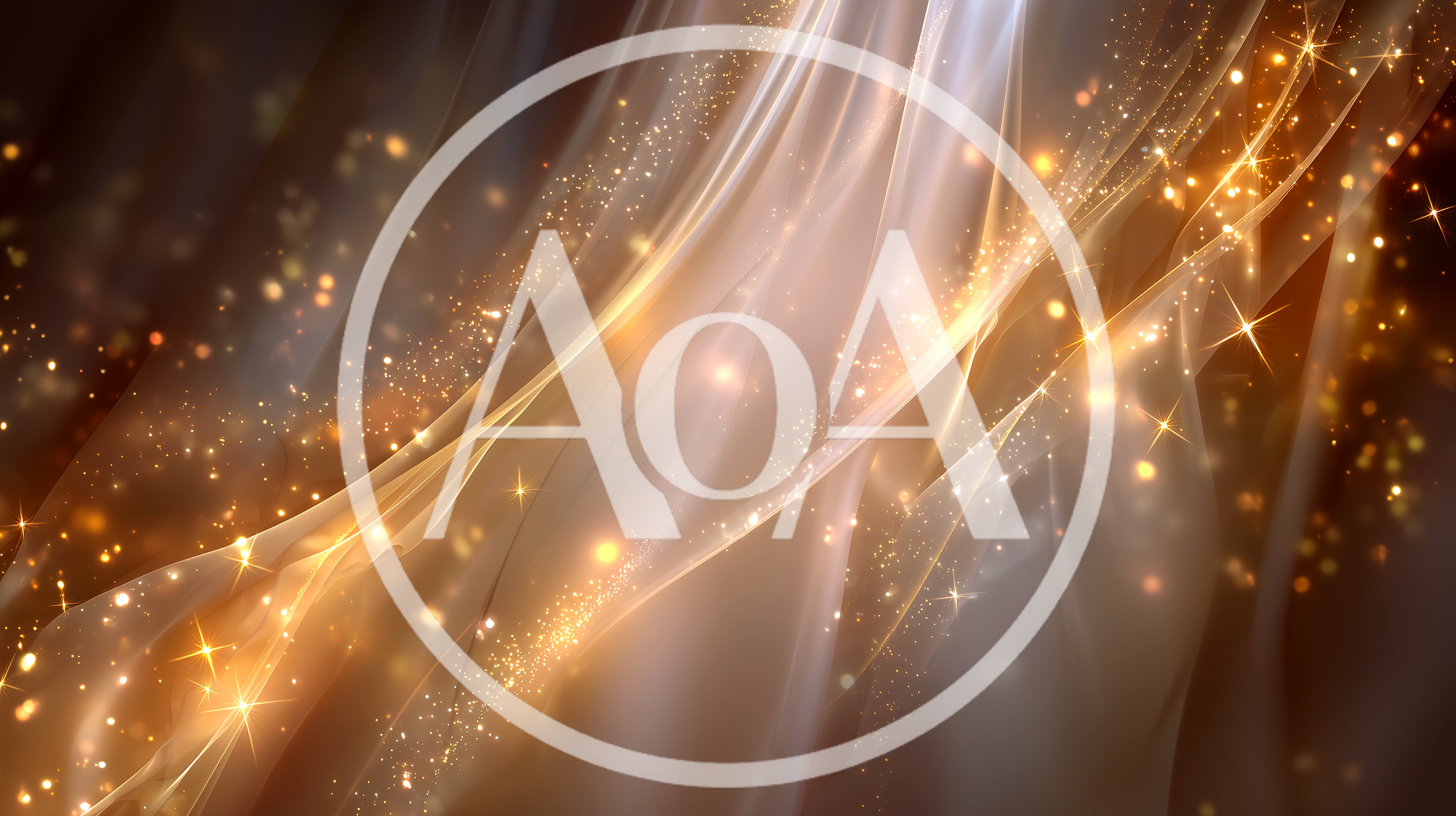 Abstract Golden Silk Fabric With Floating Particles