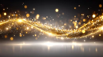 Golden Glittering Wave Motion Background