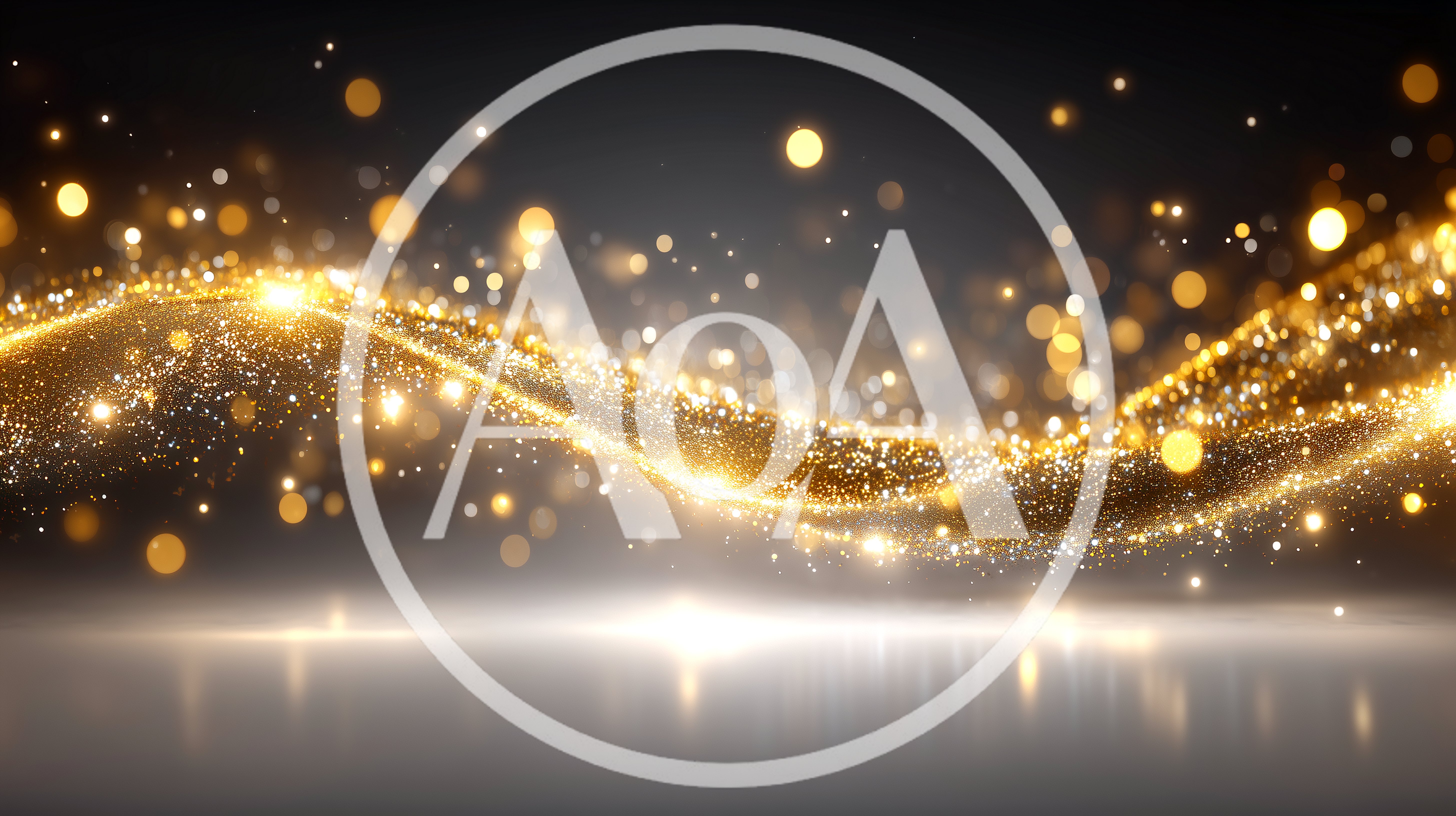 Golden Glittering Wave Motion Background