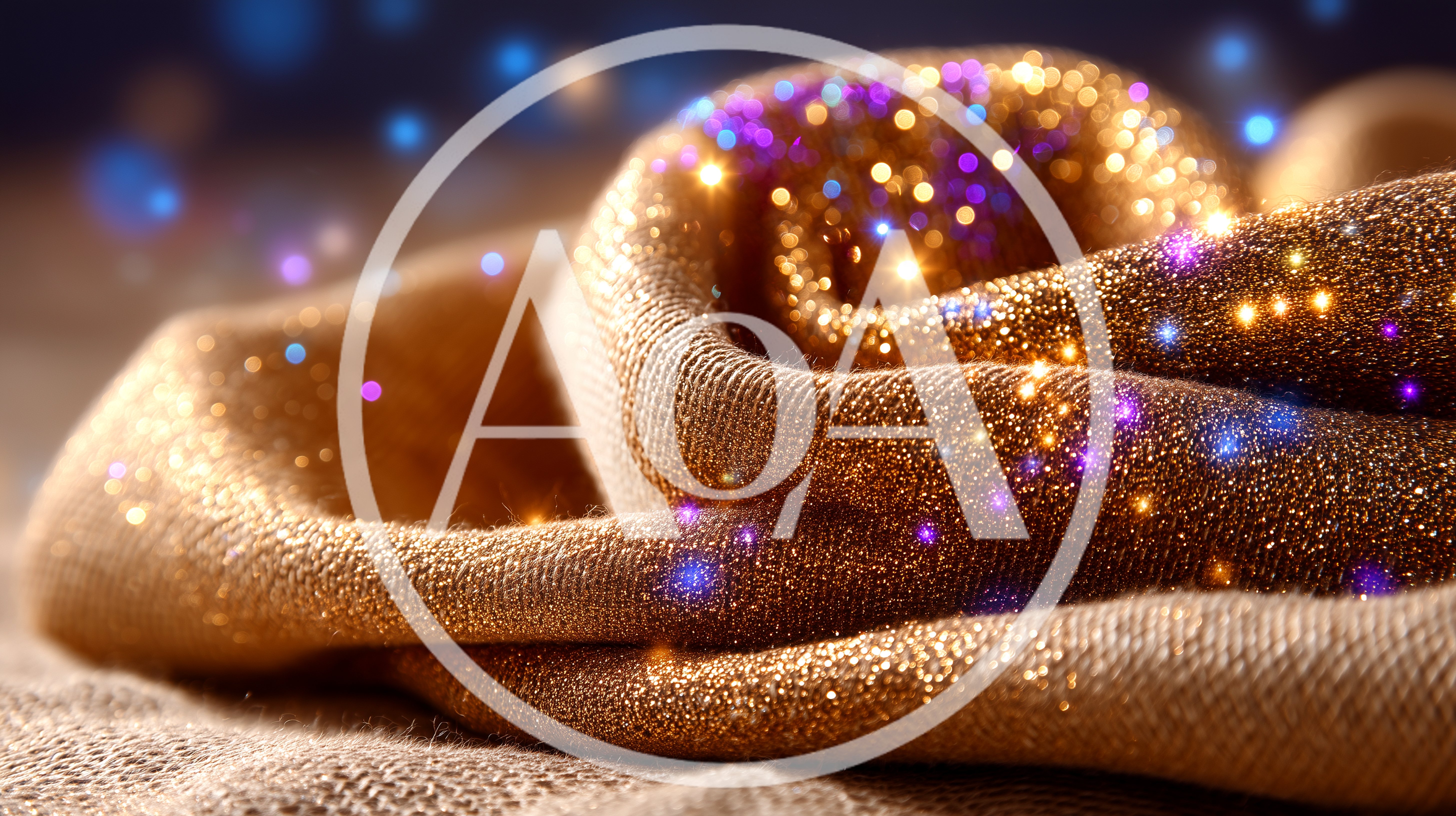 Golden Fabric Texture With Shimmering Sparkles