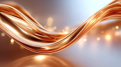 Abstract Golden Liquid Wave Motion Background