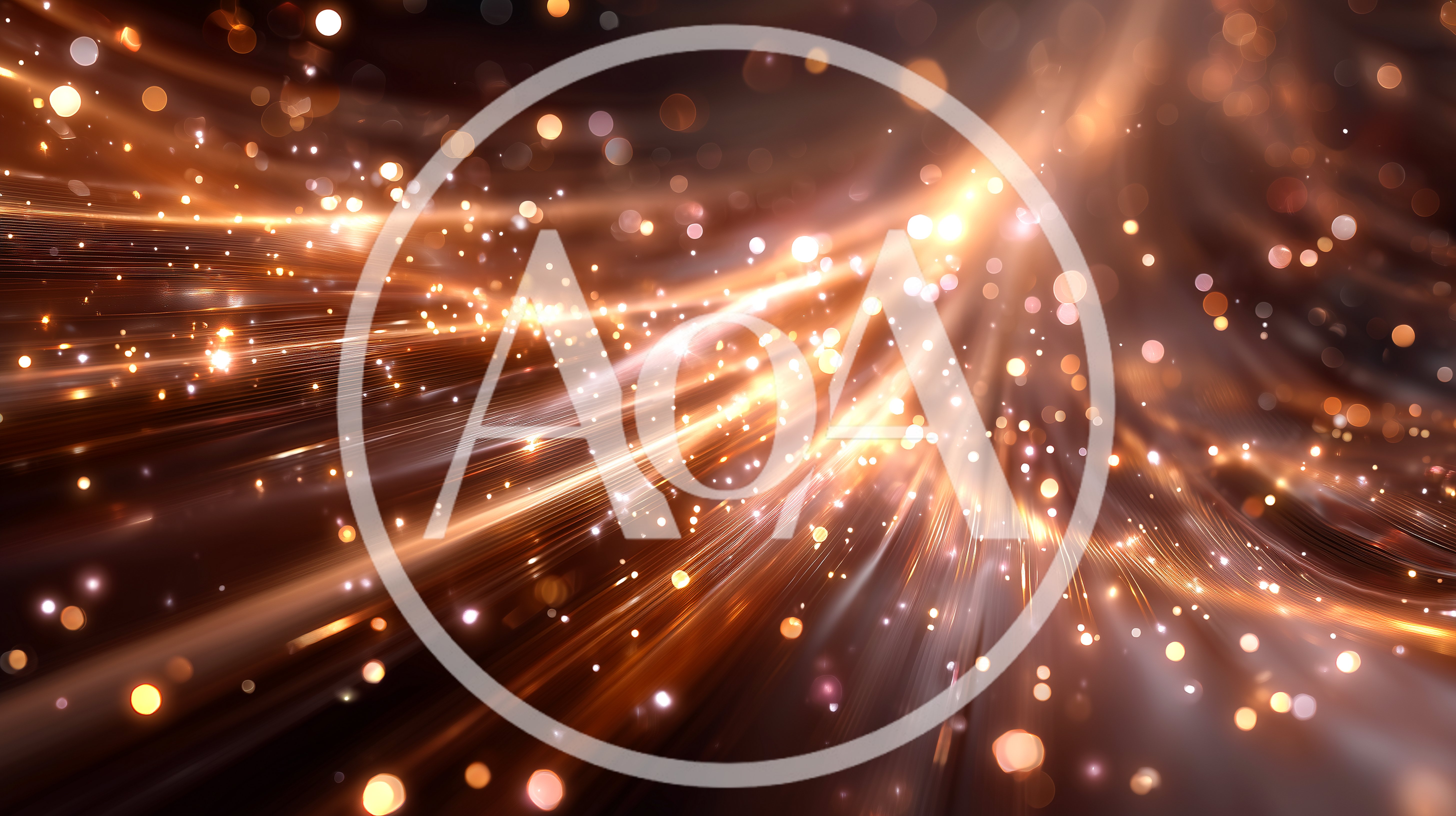 Abstract Golden Light Streaks And Glowing Particles