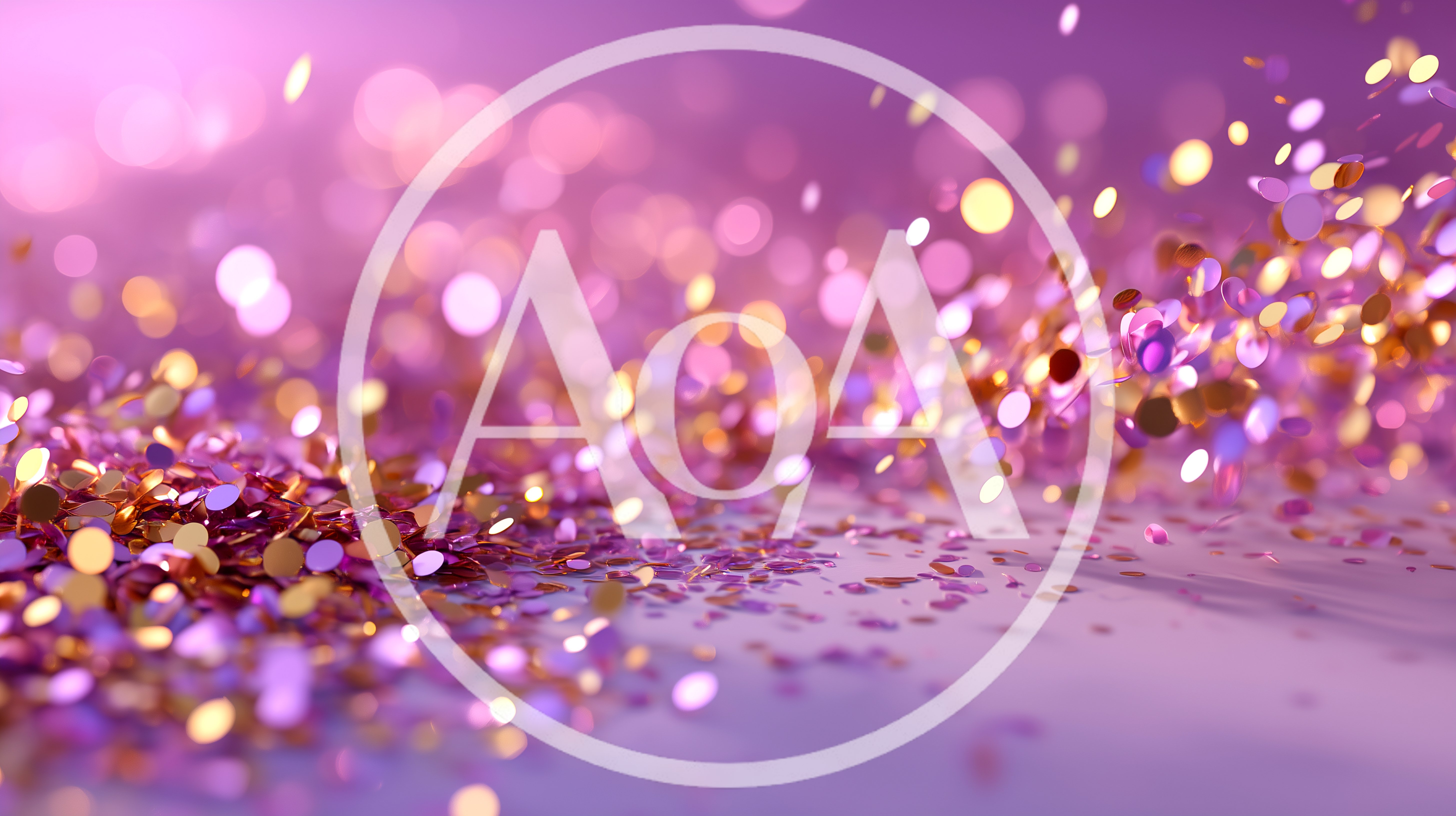 Pink and Gold Glitter Particles Floating