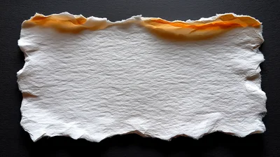Torn White Paper Sheet With Burnt Edge