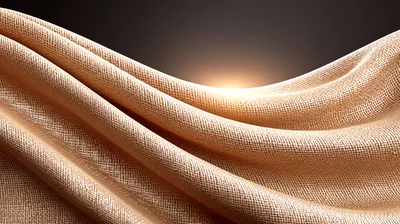 Abstract Beige Fabric Drapes With Soft Lighting