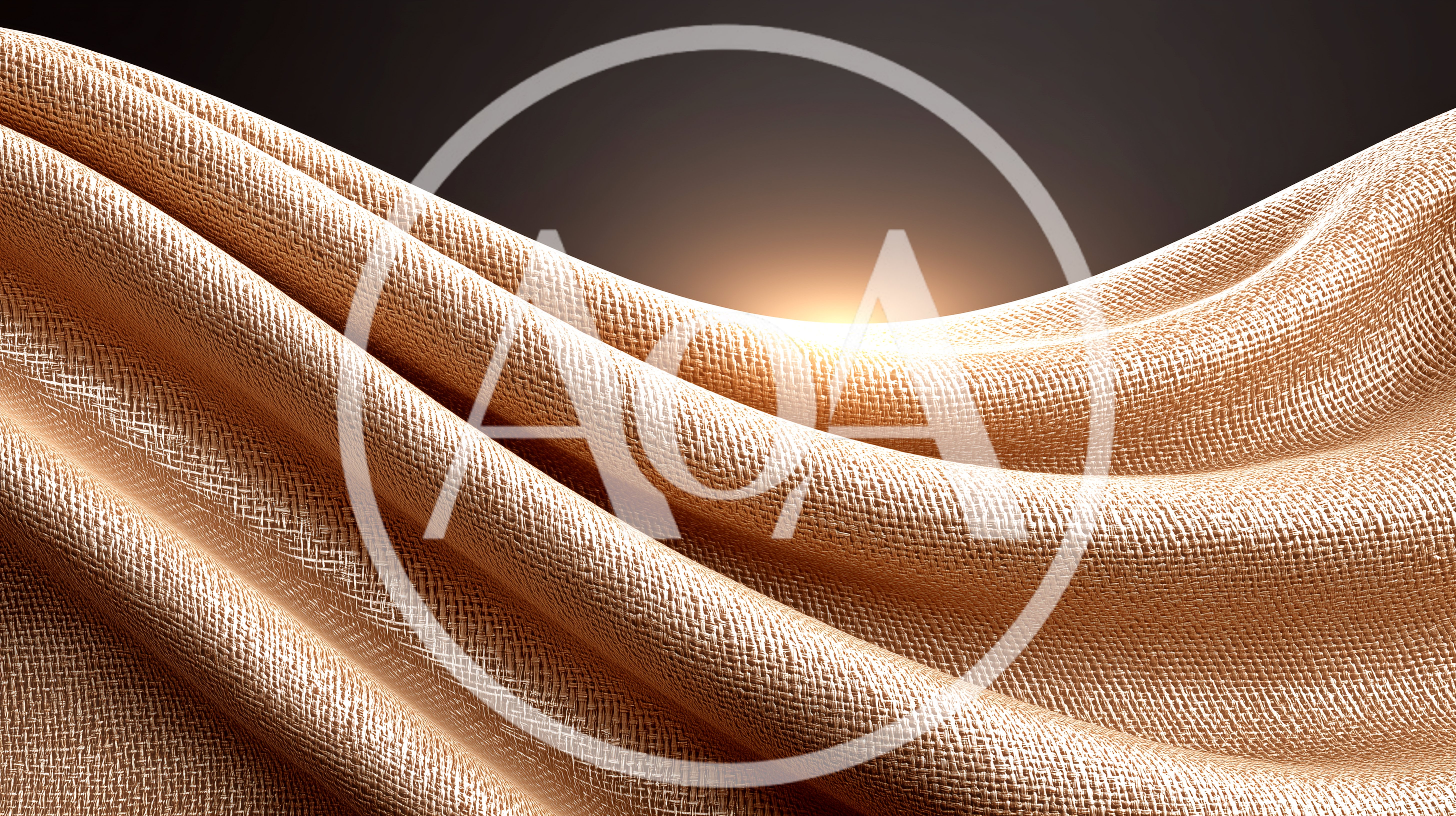 Abstract Beige Fabric Drapes With Soft Lighting