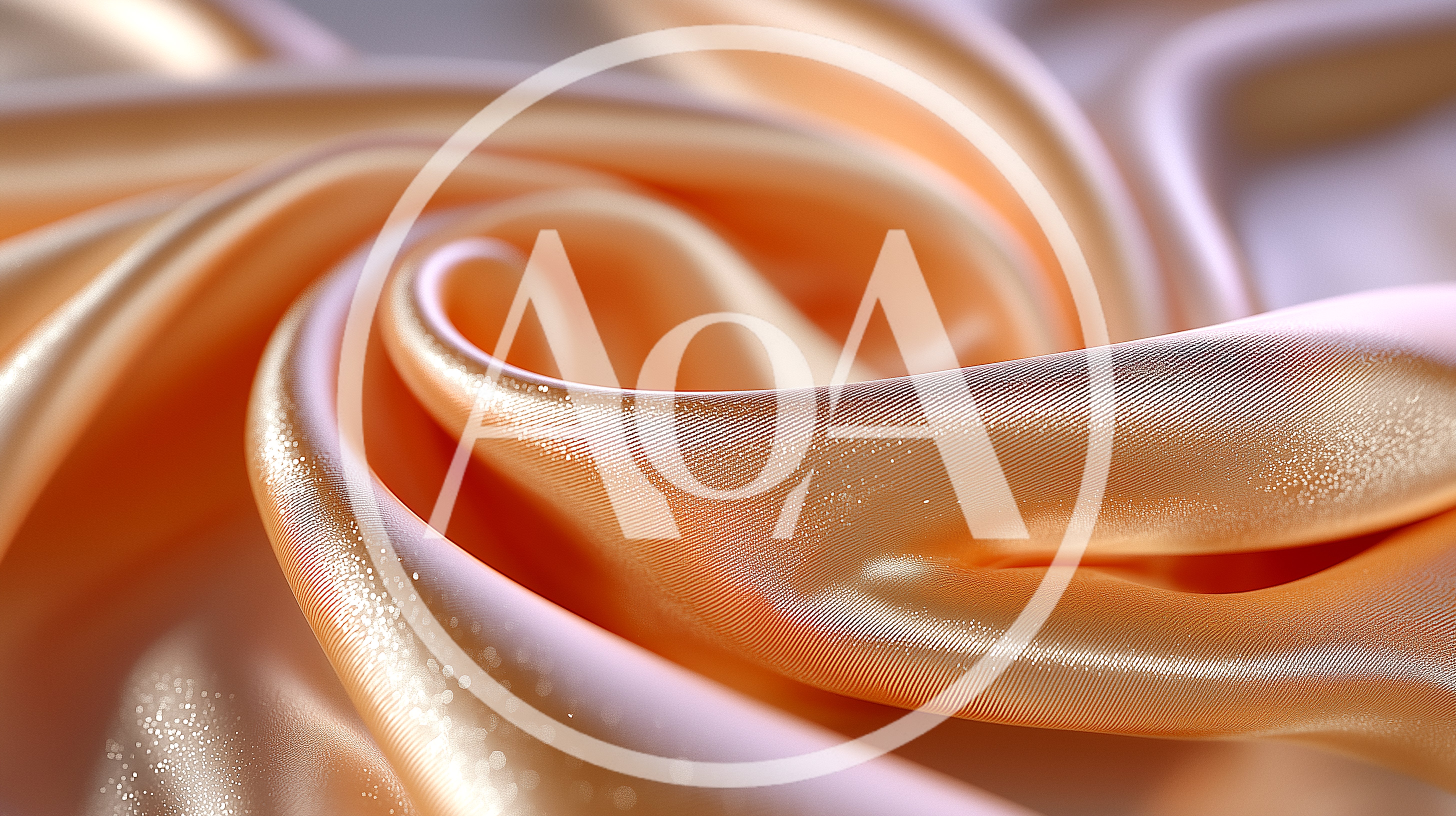 Abstract Swirling Peach Satin Fabric Texture