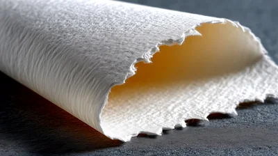Close Up Of Textured White Paper With Torn Edges