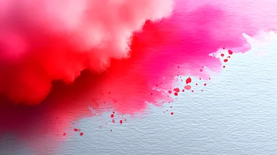 Abstract Red And Pink Watercolor Paint Wash Background
