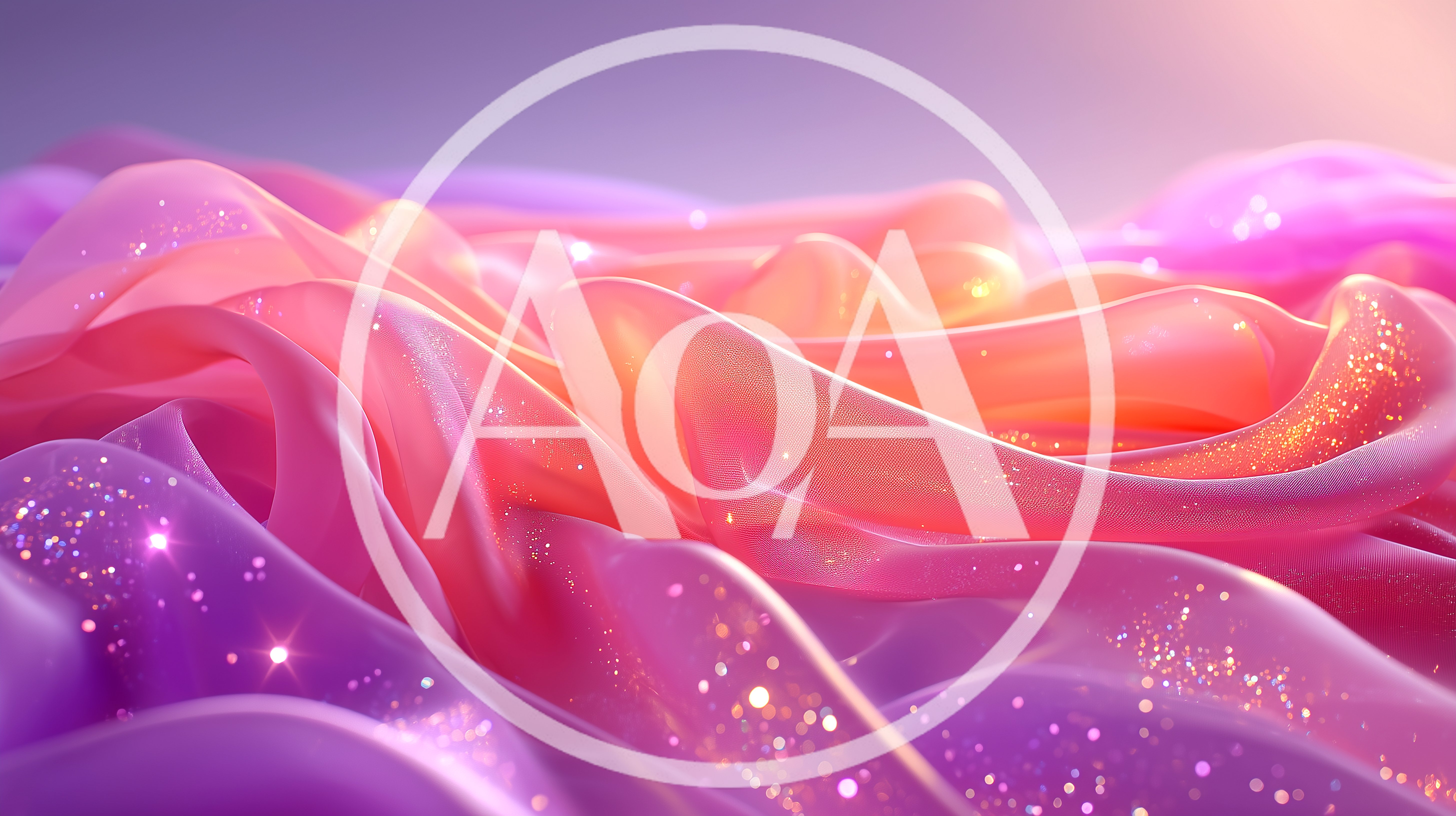 Abstract Flowing Silk Fabric With Glittering Particles