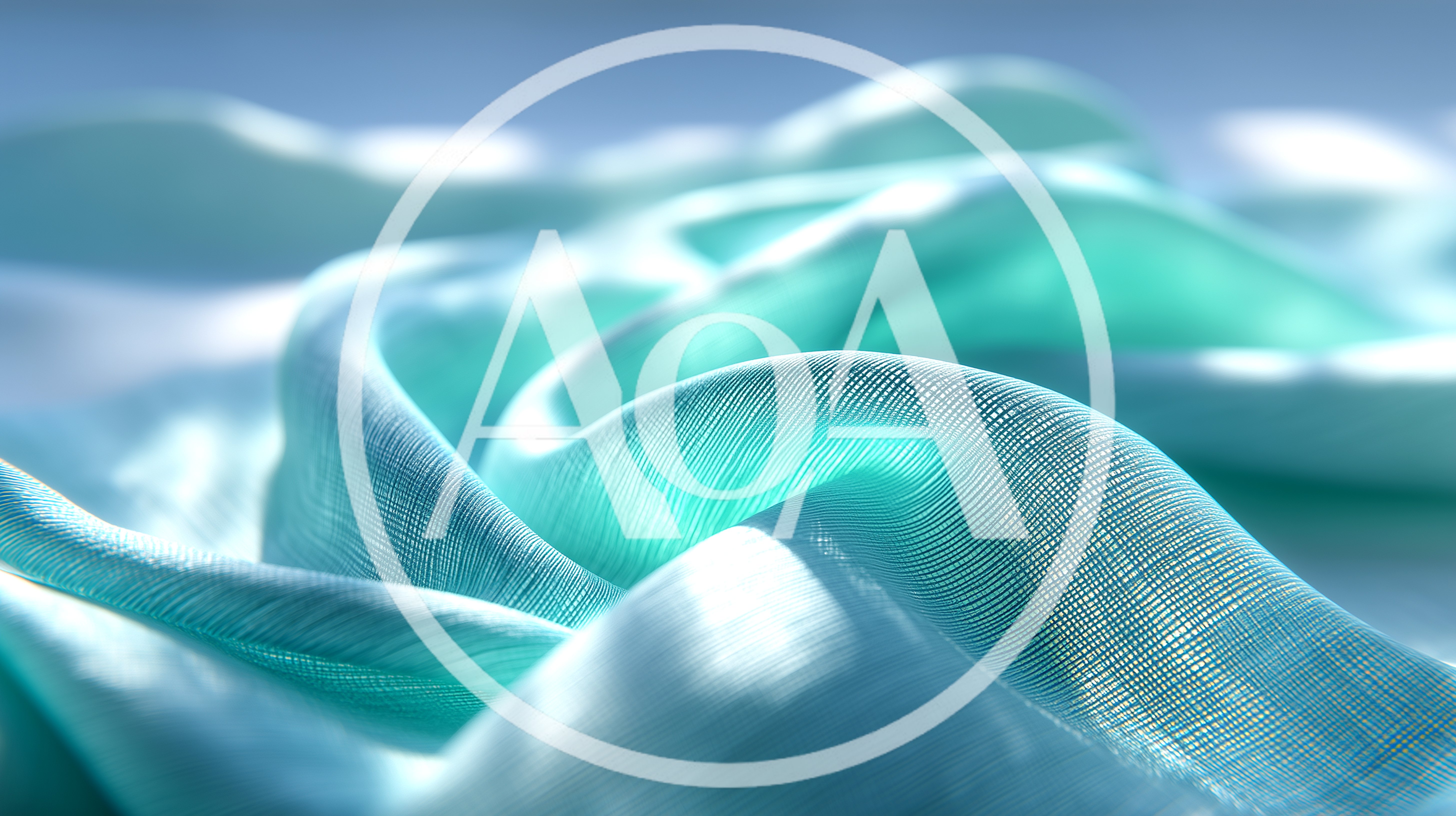 Abstract Background Of Flowing Turquoise Silk Fabric