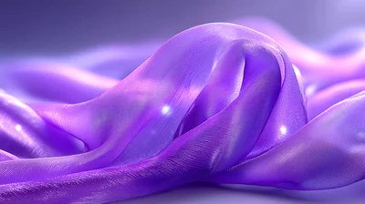 Flowing Purple Silk Fabric Waves