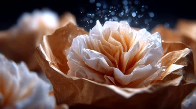 Delicate Paper Flower With Glowing Particles