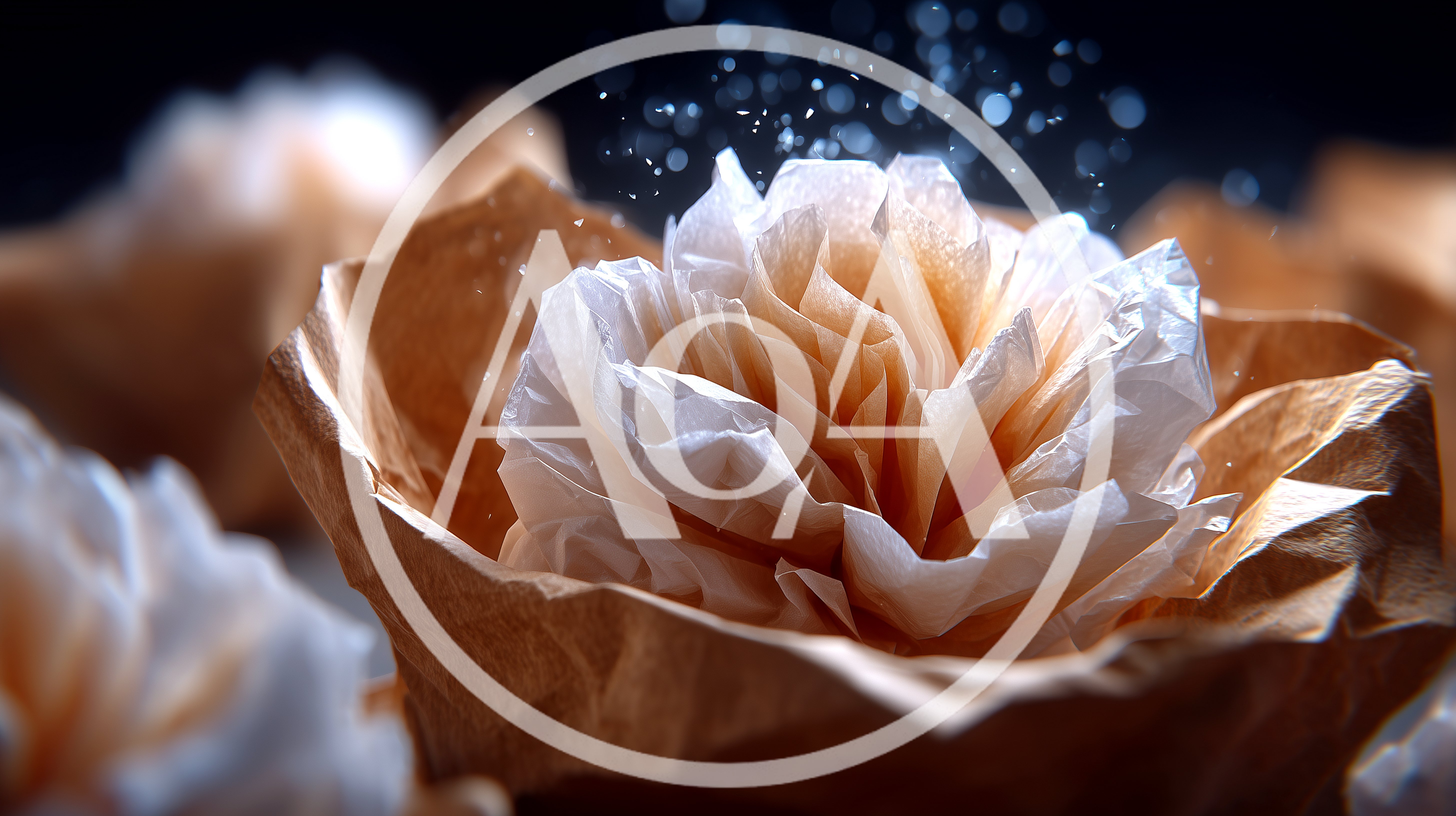 Delicate Paper Flower With Glowing Particles