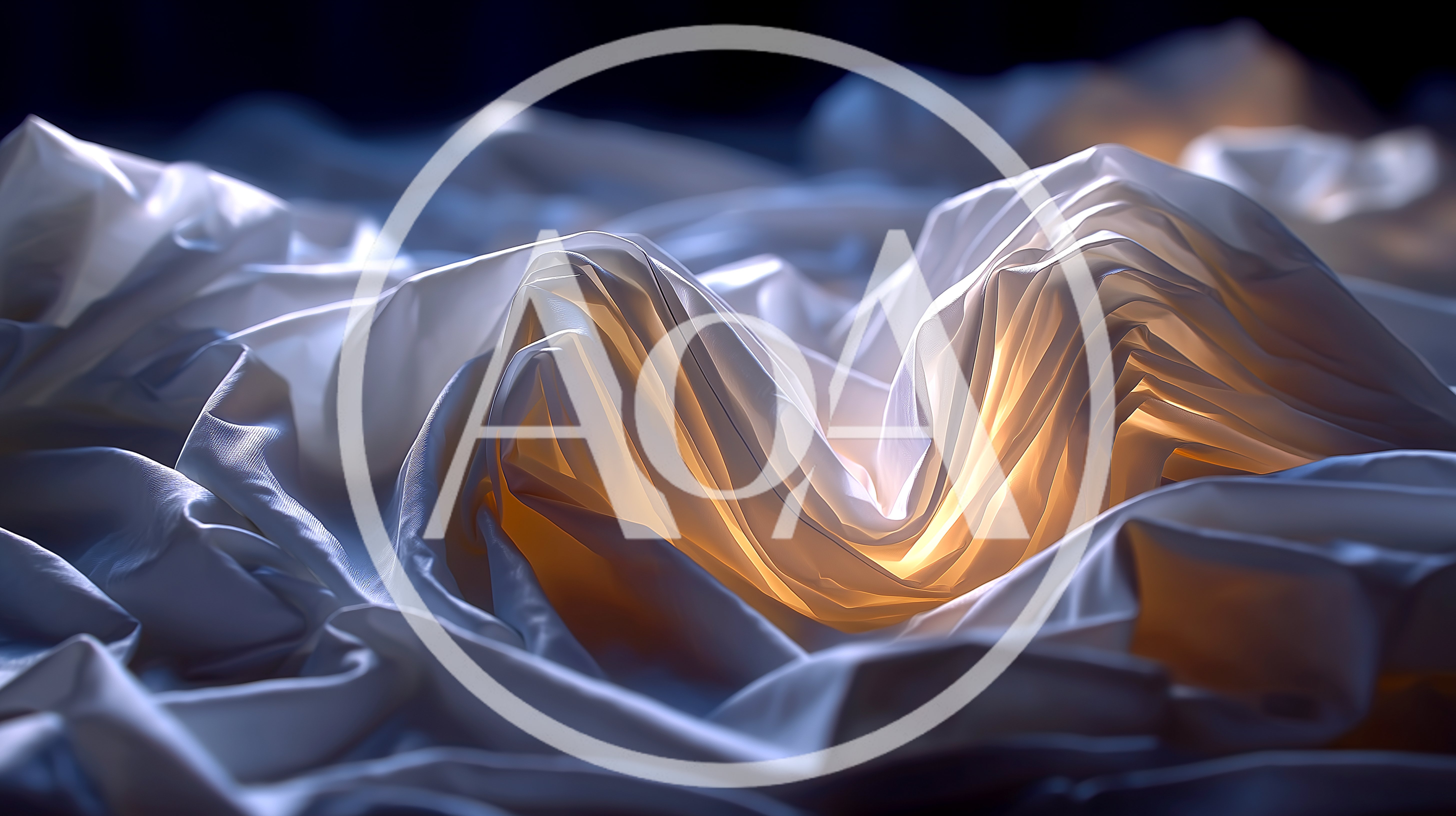 Abstract White Fabric Folds With Warm Backlighting