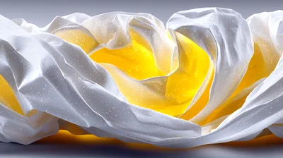 Abstract White Fabric With Glowing Yellow Light