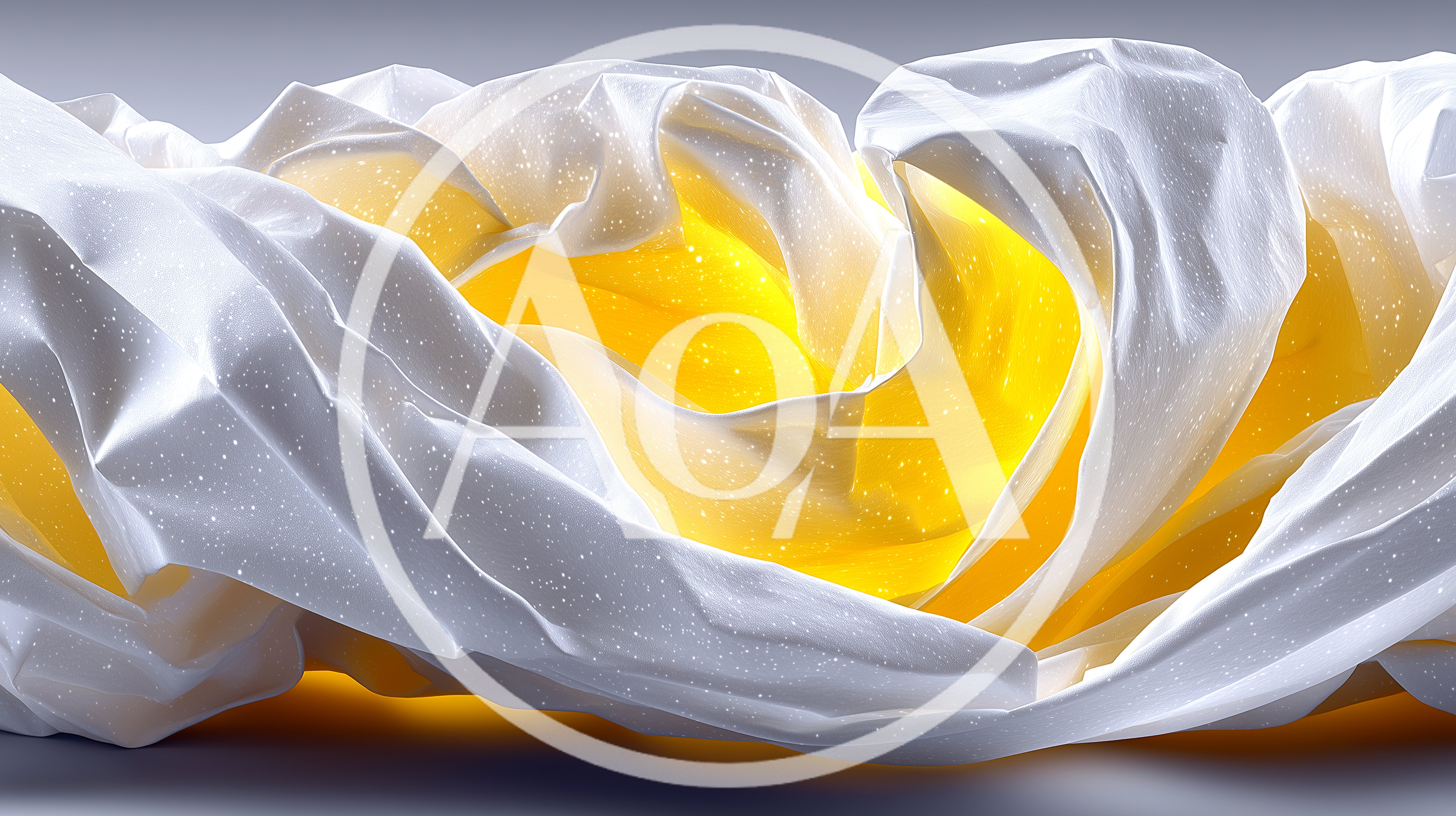 Abstract White Fabric With Glowing Yellow Light