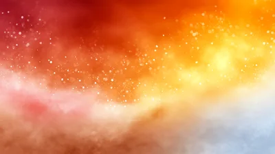 Abstract Red And Orange Watercolor Background With Particles