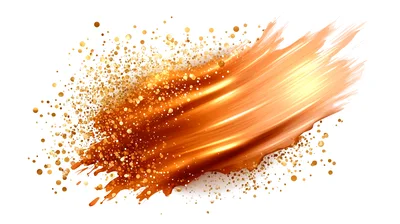 Abstract Golden Paint Stroke With Glitter Particles