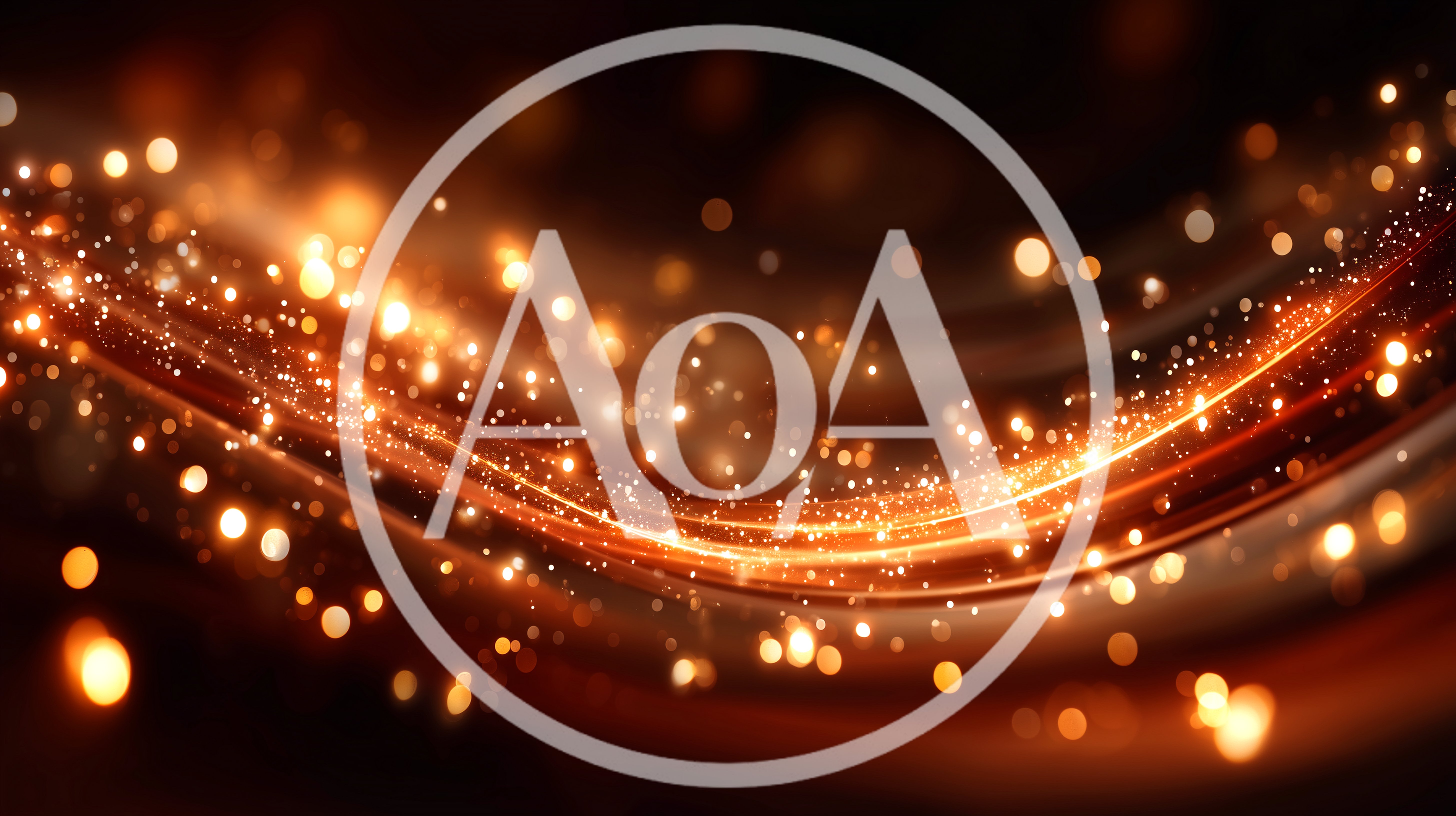Abstract Golden Light Waves With Glowing Particles