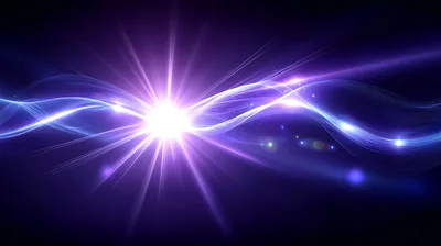 Abstract Purple Light Wave Energy Background