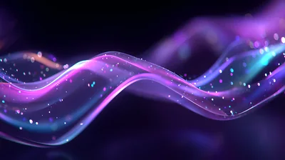 Abstract Glowing Purple And Blue Light Waves