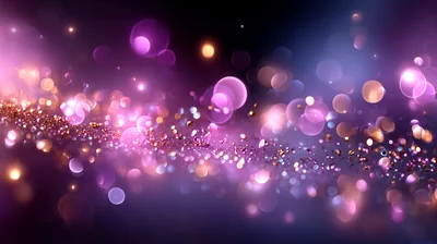 Abstract Purple And Gold Glitter Bokeh Background