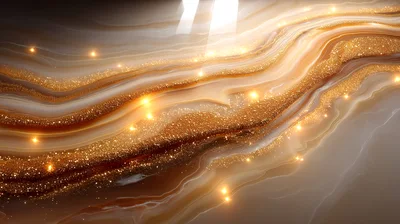 Abstract Gold Glittering Fluid Marble Texture Background