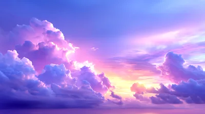 Vibrant Purple And Pink Sunset Clouds