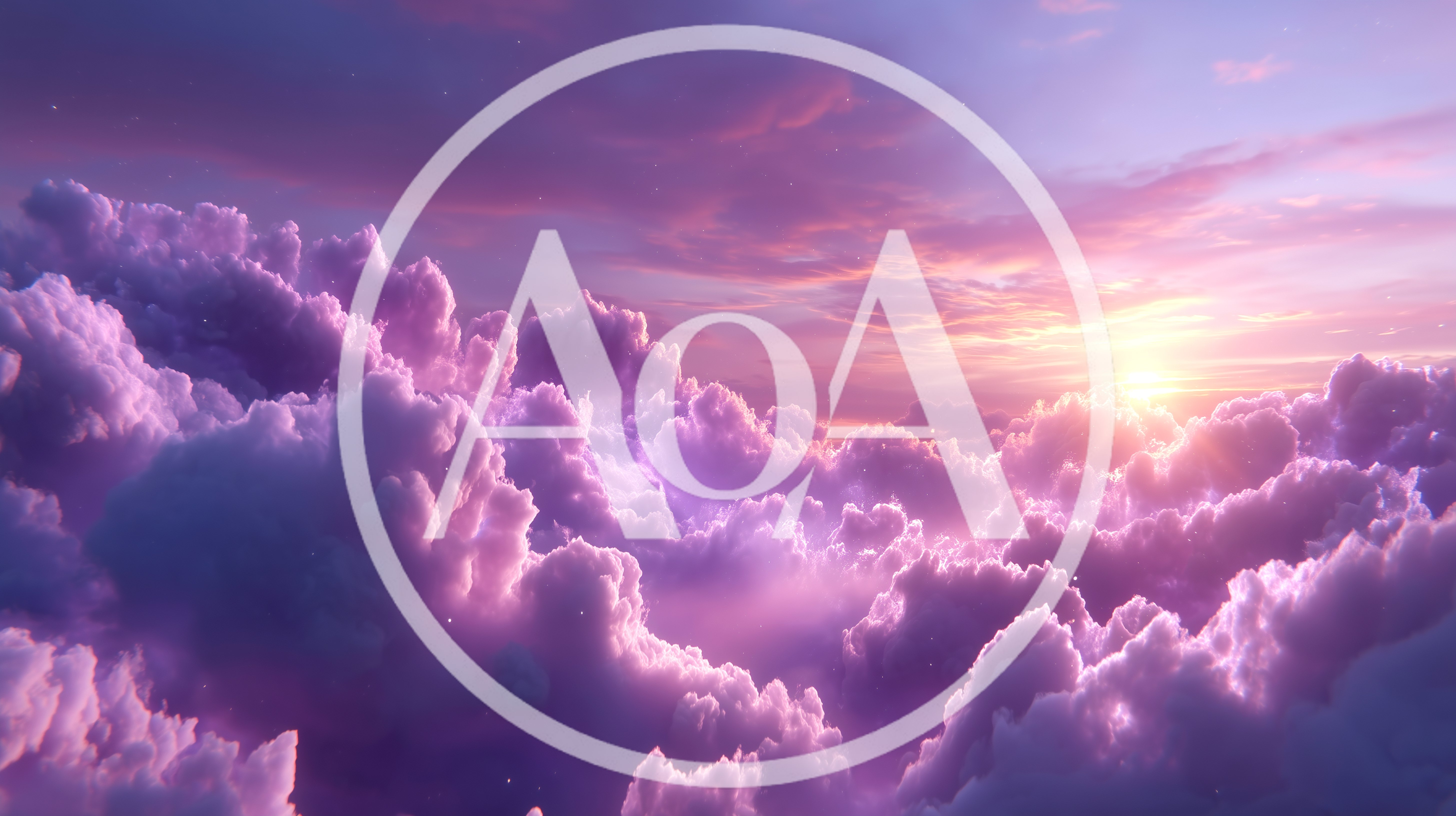Aerial View Of Dreamy Purple Clouds At Sunset