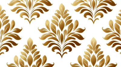 Golden Damask Floral Pattern Background