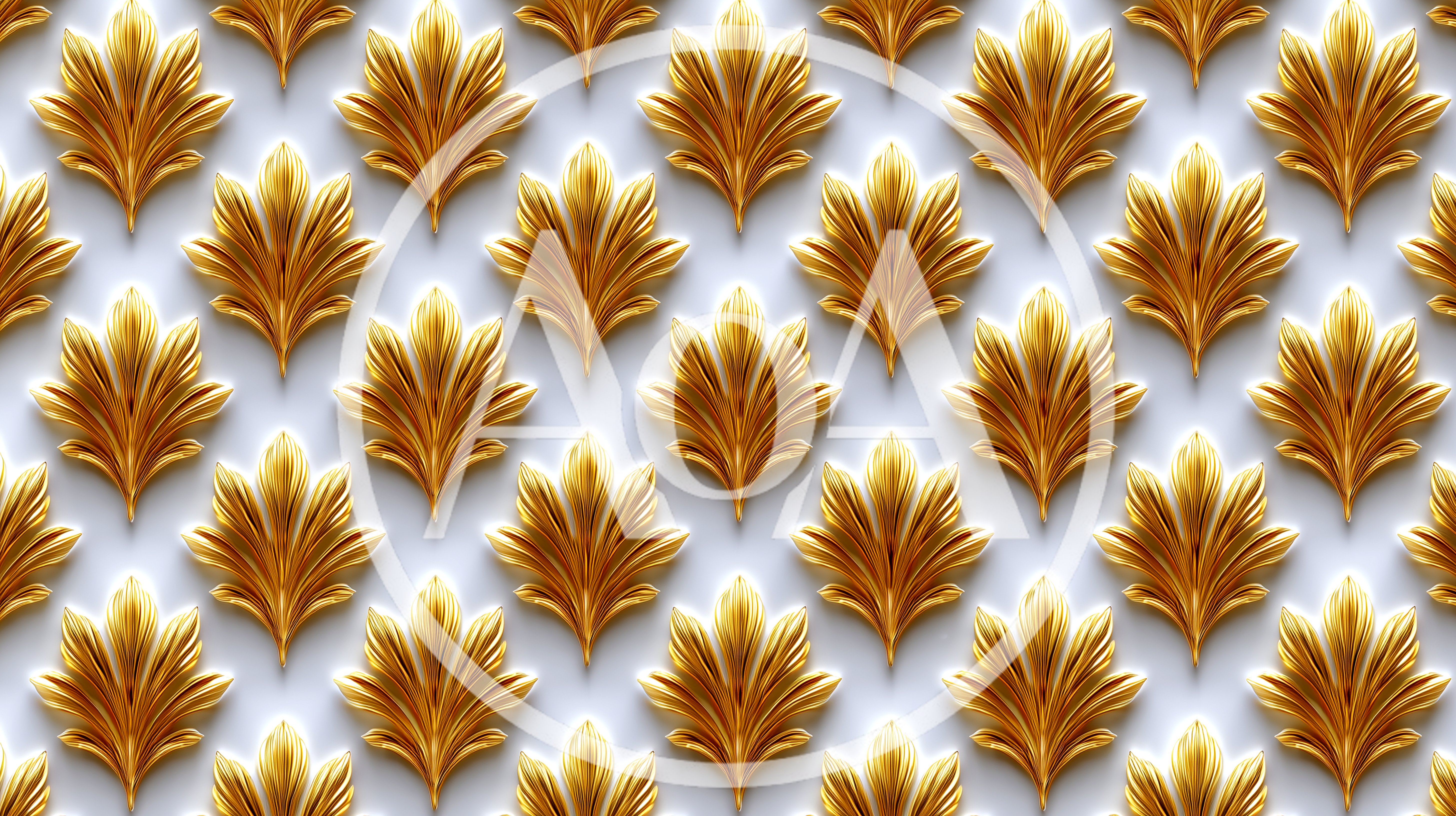 Golden Leaf Pattern Wallpaper Background