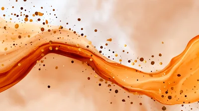 Abstract Liquid Gold Wave With Floating Particles