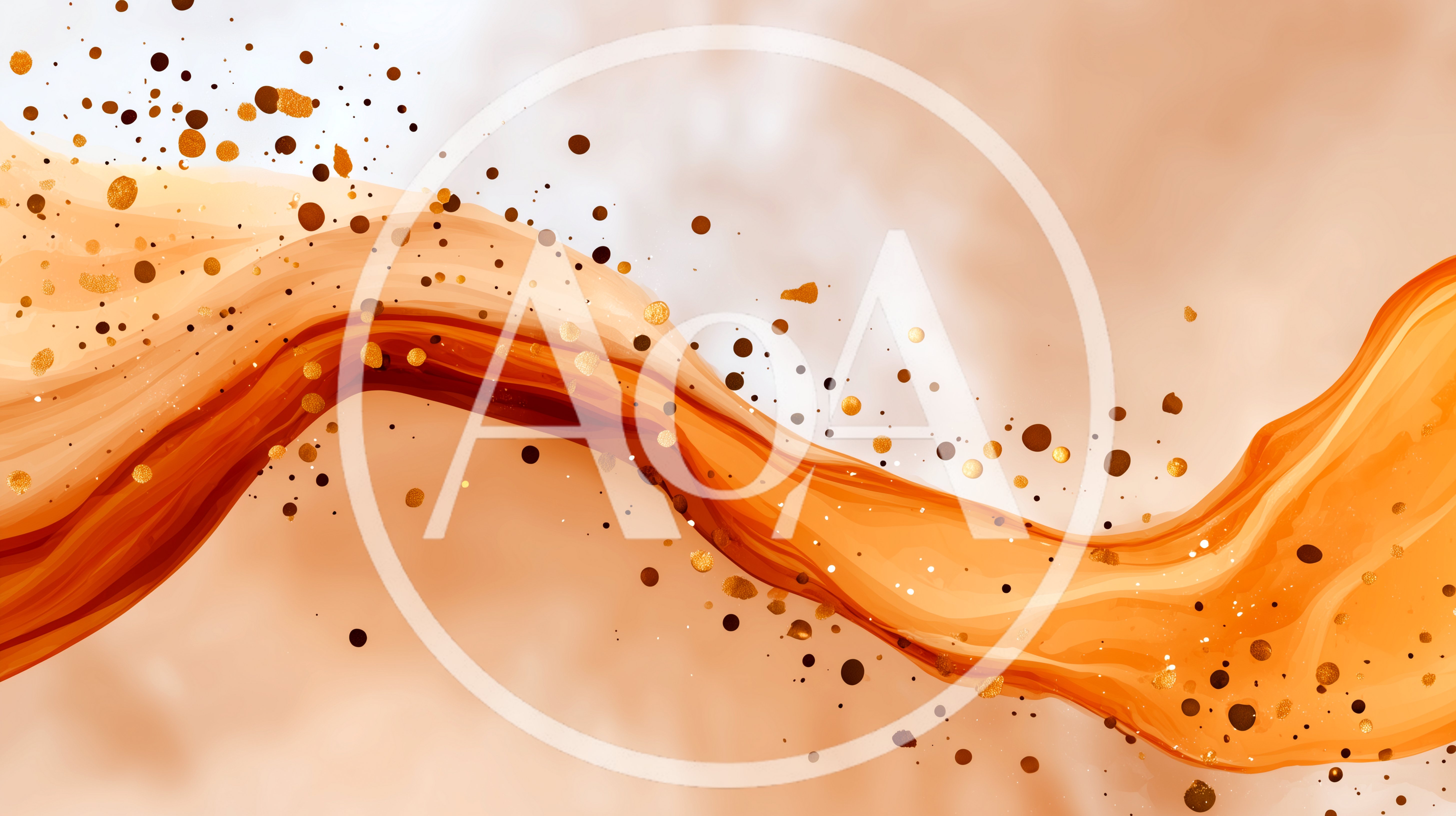 Abstract Liquid Gold Wave With Floating Particles