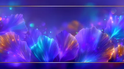 Abstract Glowing Ginkgo Biloba Leaves Background