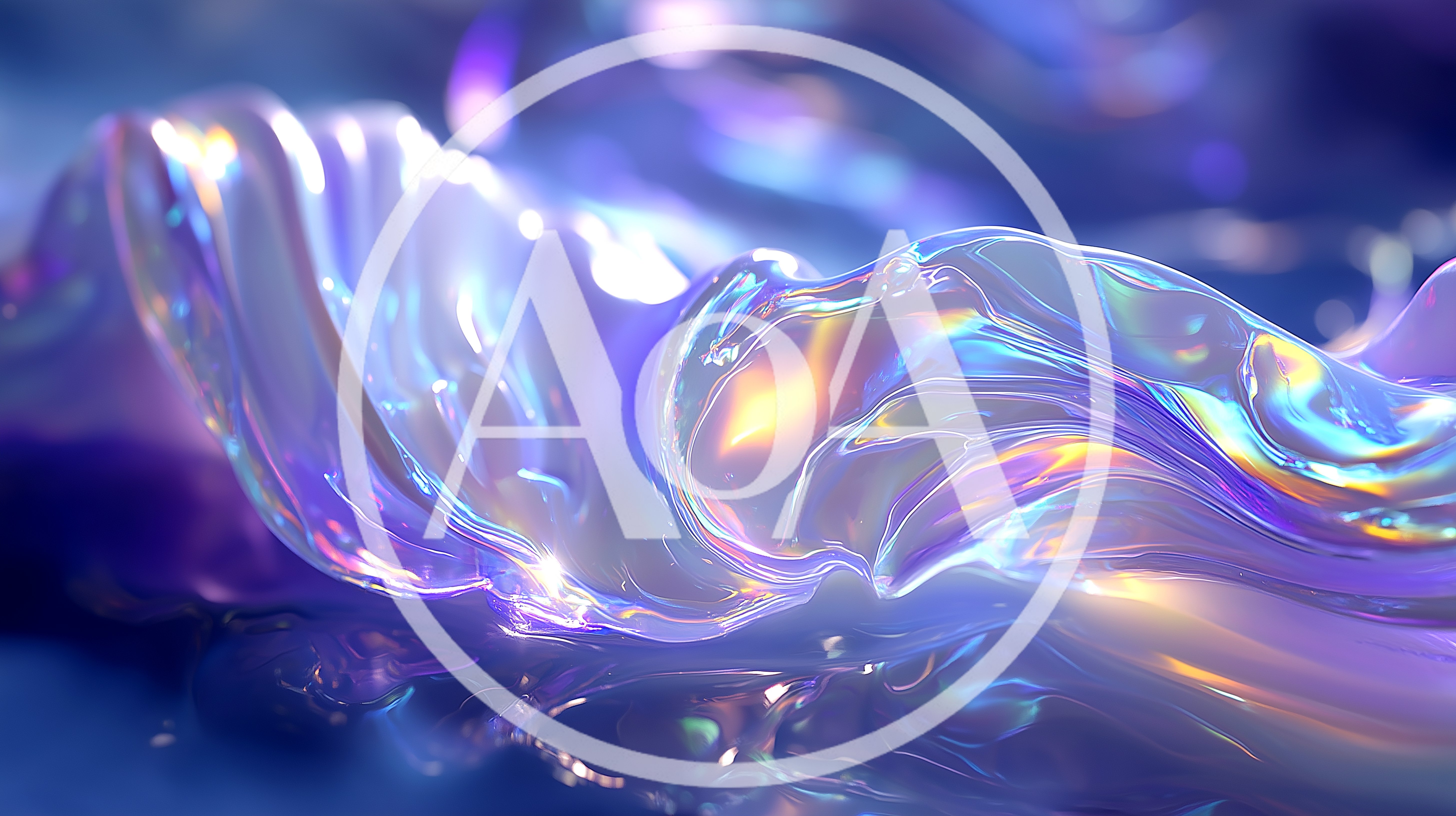 Abstract Iridescent Liquid Wave Motion Background