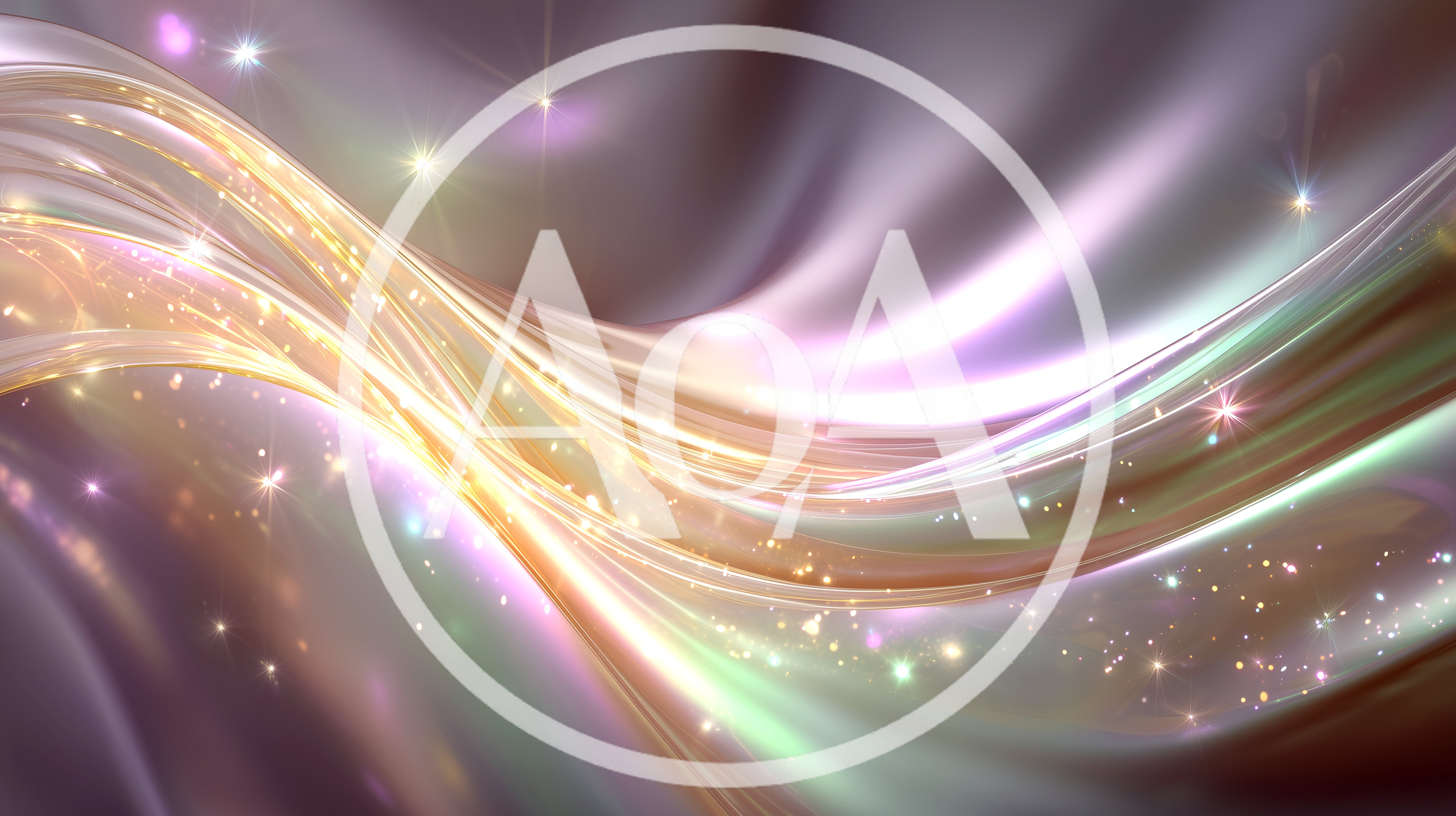 Abstract Flowing Silk Waves With Glowing Particles