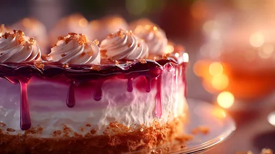 Delicious Berry Cheesecake With Whipped Cream Topping